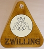 schreibende Planchette mit Sternzeichenmotiv "Zwilling"
